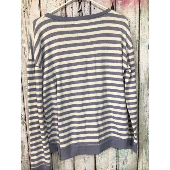 Ocean Drive Soft Fuzzy Sweater Top Size L Gray & White ❄️❄️ - Picture 4 of 11